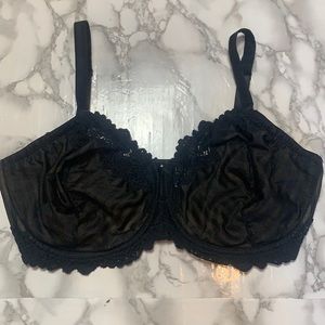 Whimsy Black Lace Stripped Bra with Underwire